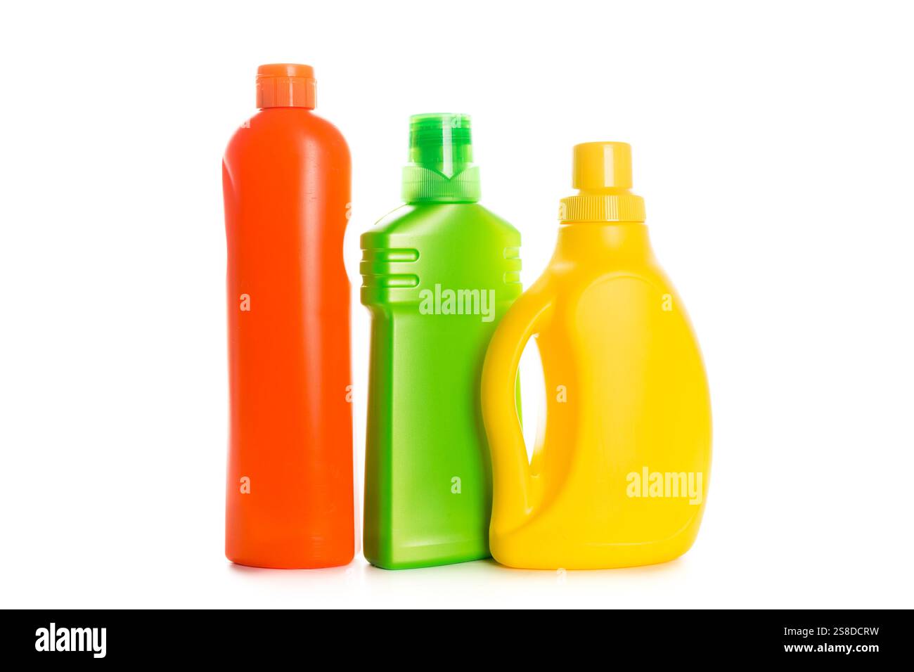 Cleaning product plastic container for house clean on white background ...