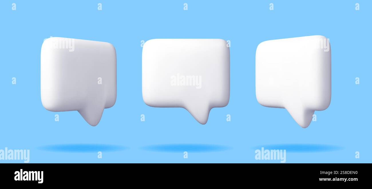 3D white blank speech bubble set Stock Vector Image & Art - Alamy