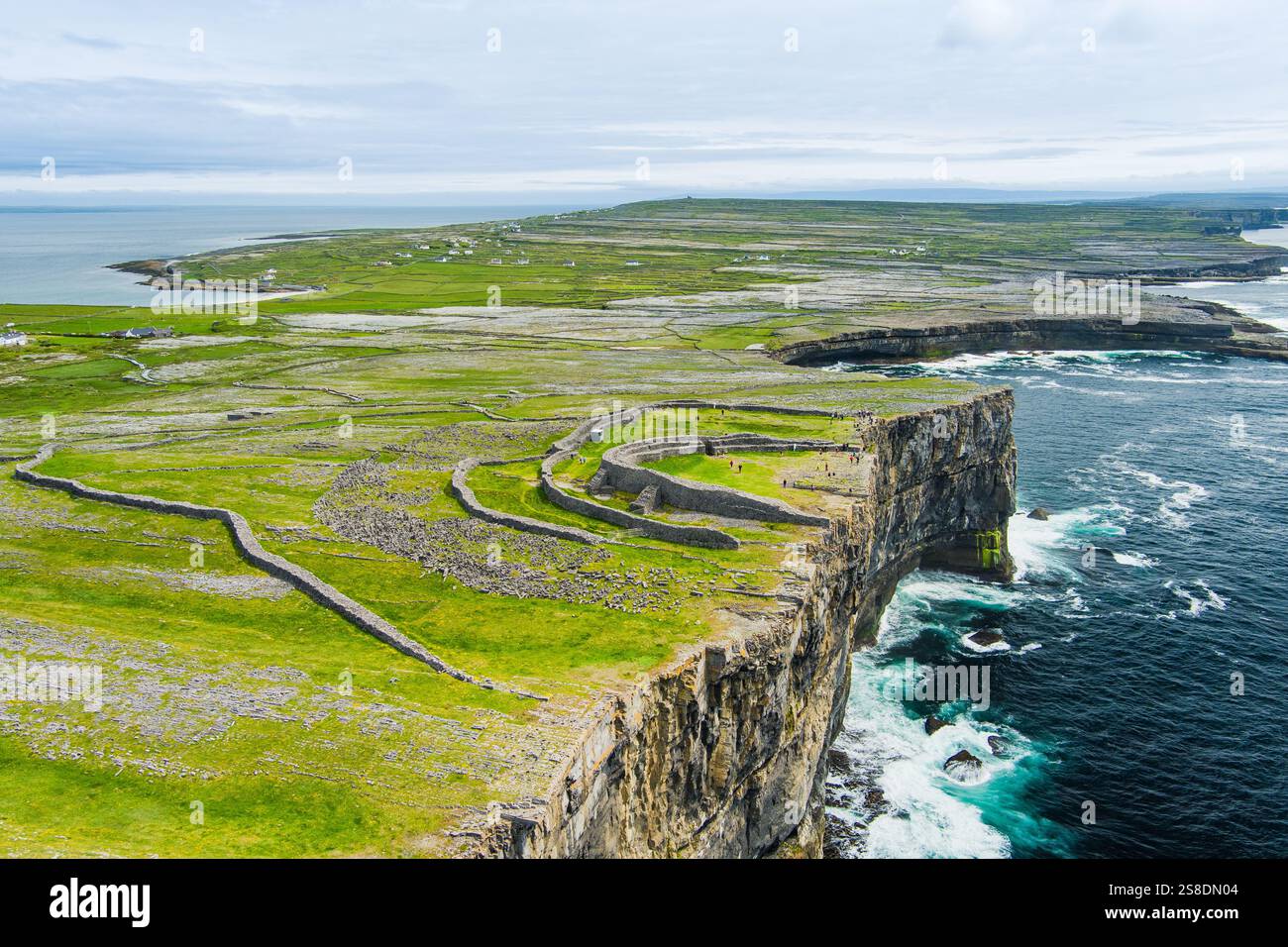 Aerial view of Dun Aonghasa or Dun Aengus , the largest prehistoric ...