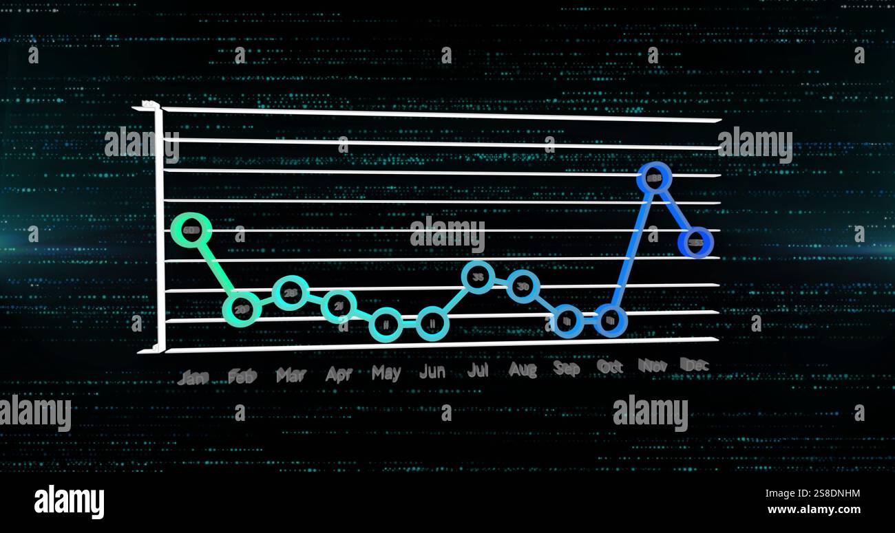 Image of data processing over diagrams and spots Stock Photo - Alamy