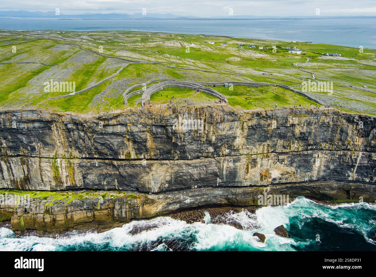 Aerial view of Dun Aonghasa or Dun Aengus , the largest prehistoric ...