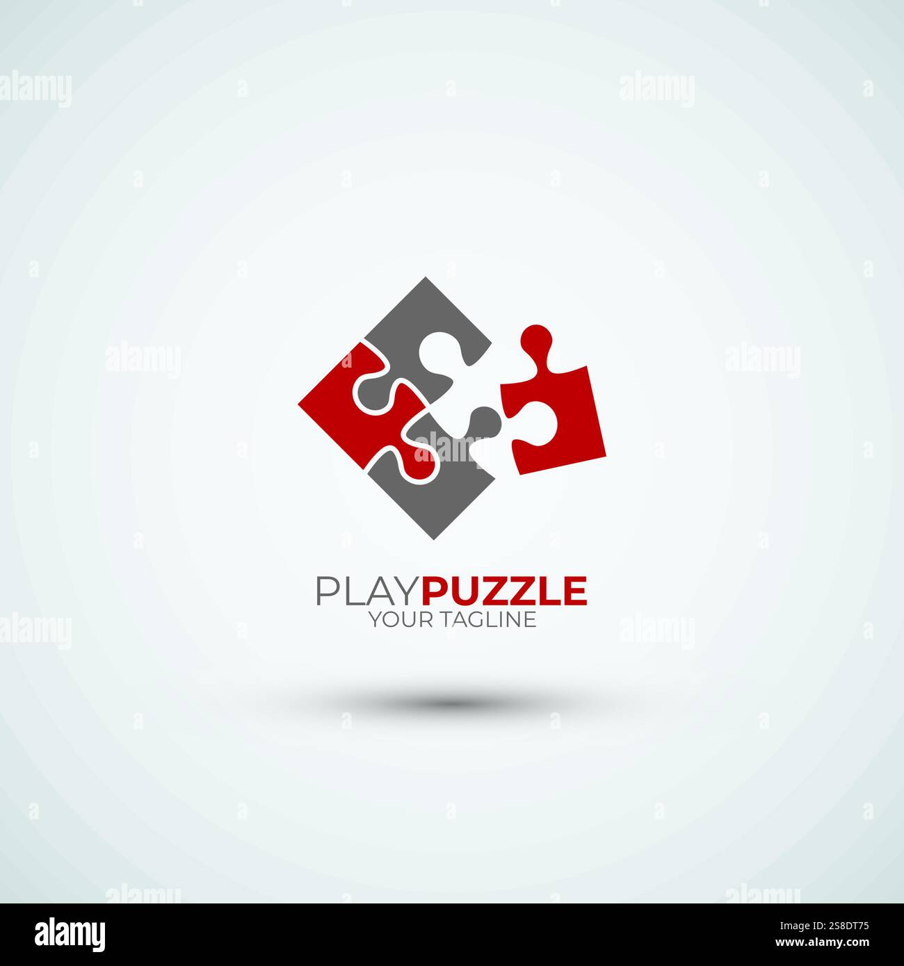 New digital puzzle logo design template Stock Vector