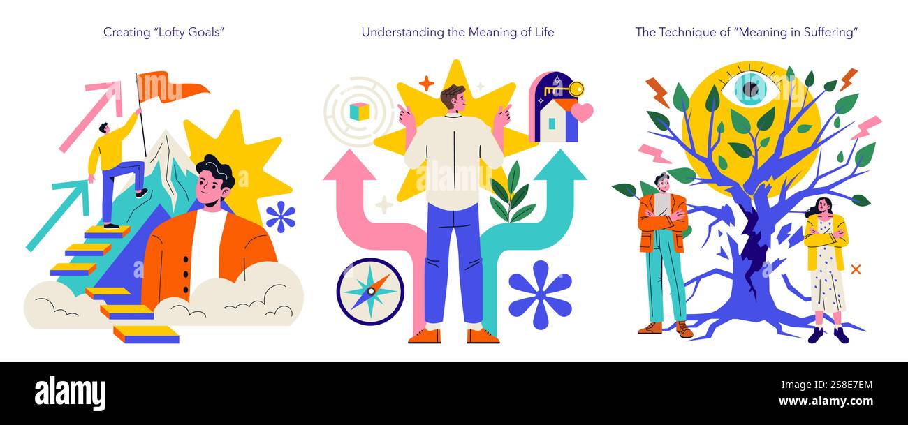 Finding Meaning Illustration Stock Vector Images Alamy