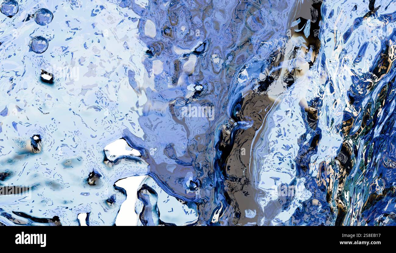 Water Features Textures Abstract image showcasing blue and white fluid textures resembling ...