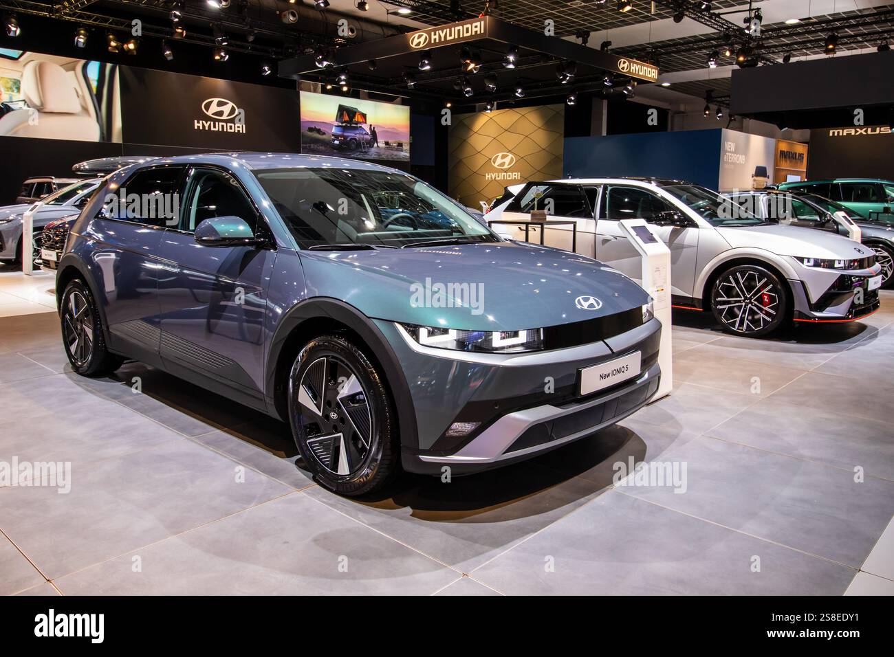 Hyundai IONIQ 5 (2025) electric car at the Brussels Motor Show ...