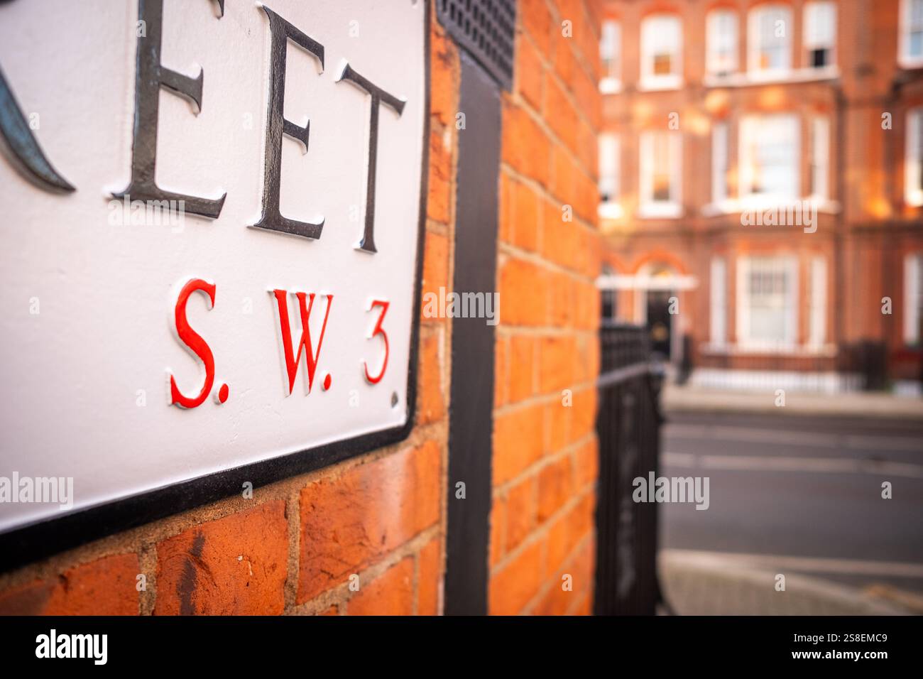 LONDON- JANUARY 14, 2025: SW3 postcode on sign in Royal Borough of ...