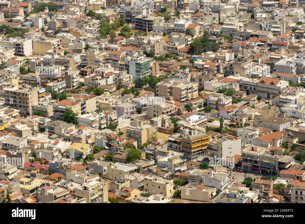 Aerial view of residential buildings in Argos, Greece Stock Photo - Alamy