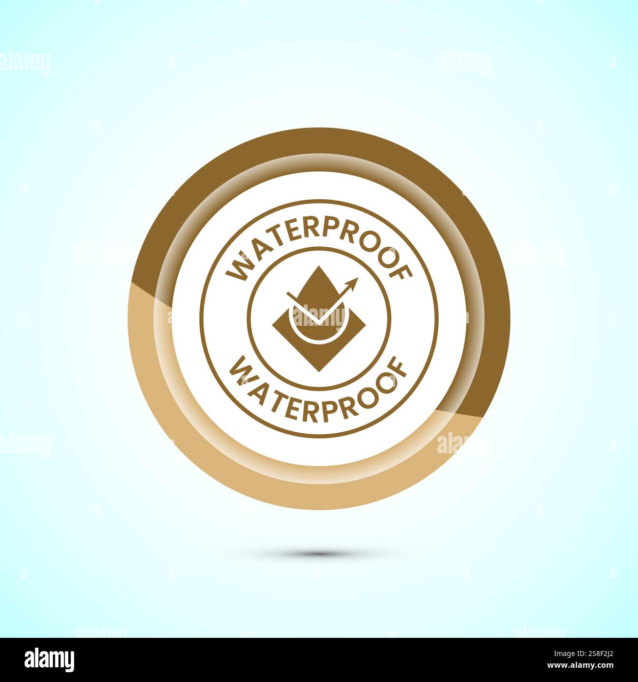 Waterproof icon design illustration, water resistant signs, liquid ...