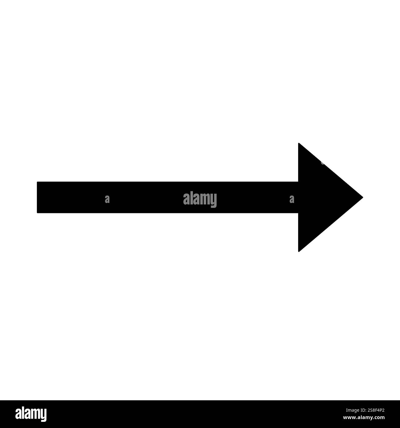Vector flat right arrow silhouette isolated on white background Stock Vector