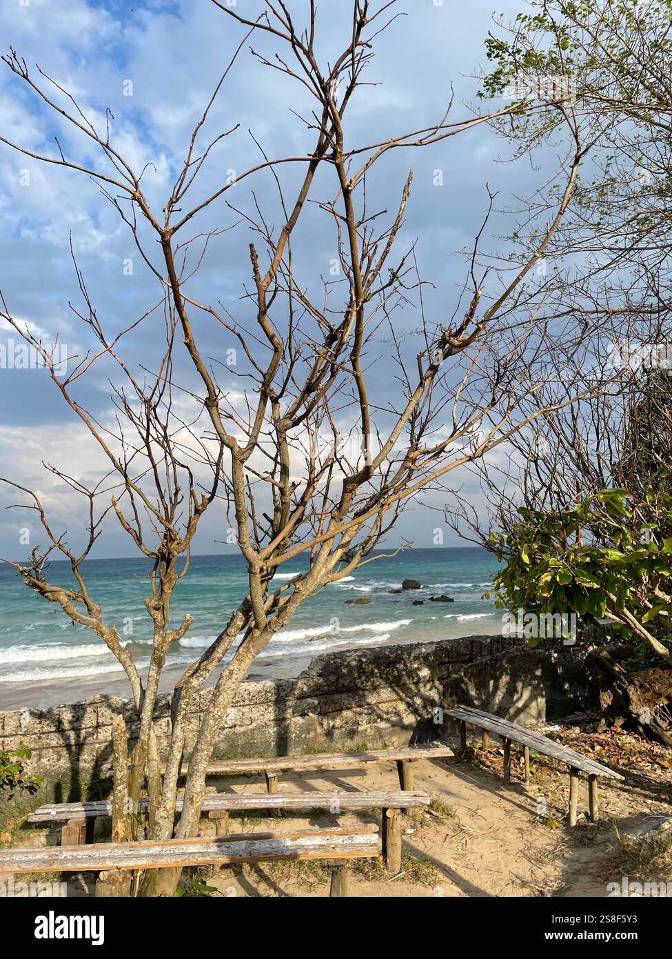 Ocean Blues meet Sky blue and Earthy Hues - Smartphone Captured Stock Image