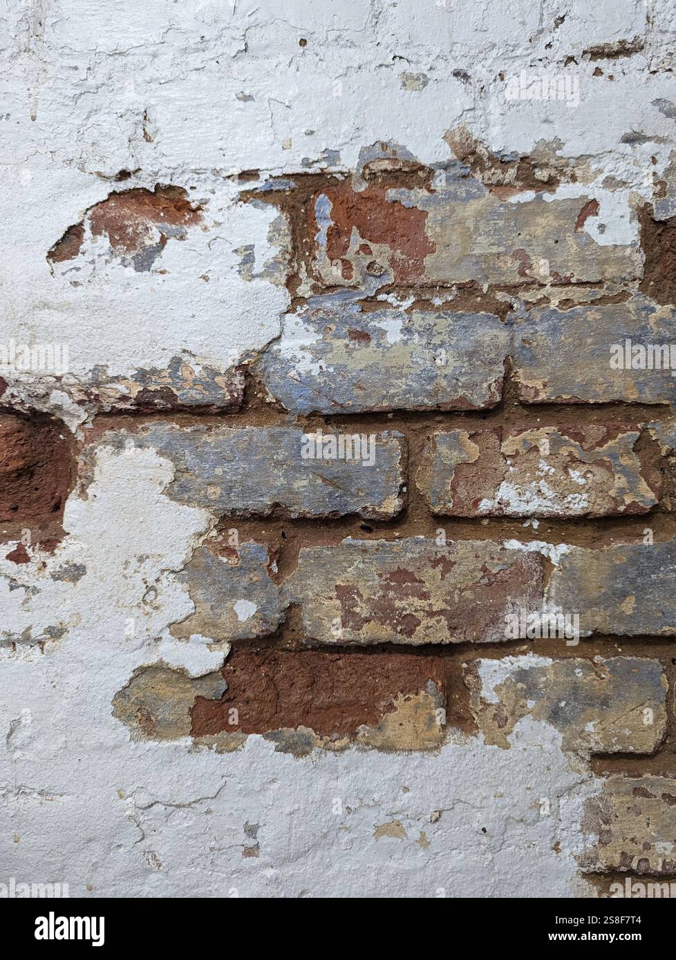 White washed old brick wall Stock Photo