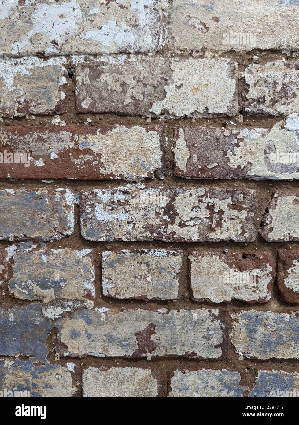 White washed old brick wall Stock Photo