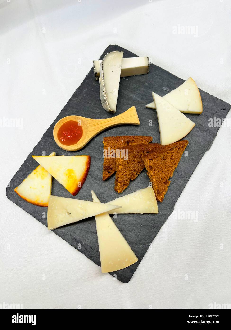 Cheese platter. Spain. - Smartphone Captured Stock Image