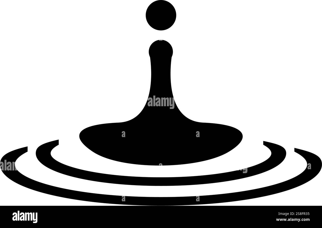 Minimalistic black vector icon depicting water drop ripple Stock Vector ...