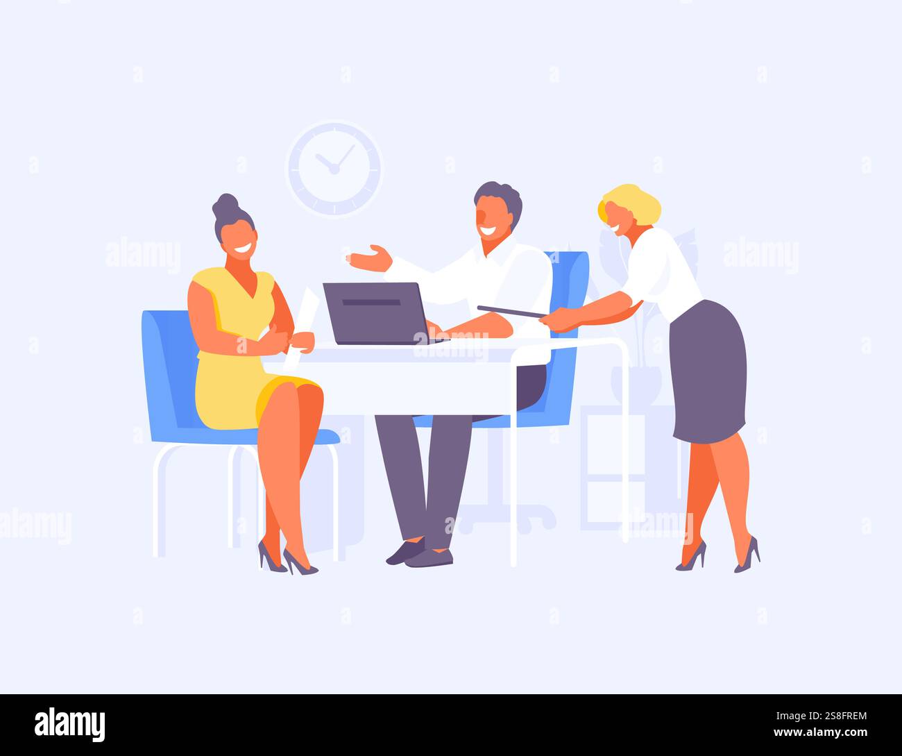 Job interview. Colleagues meeting and communication. Vector ...