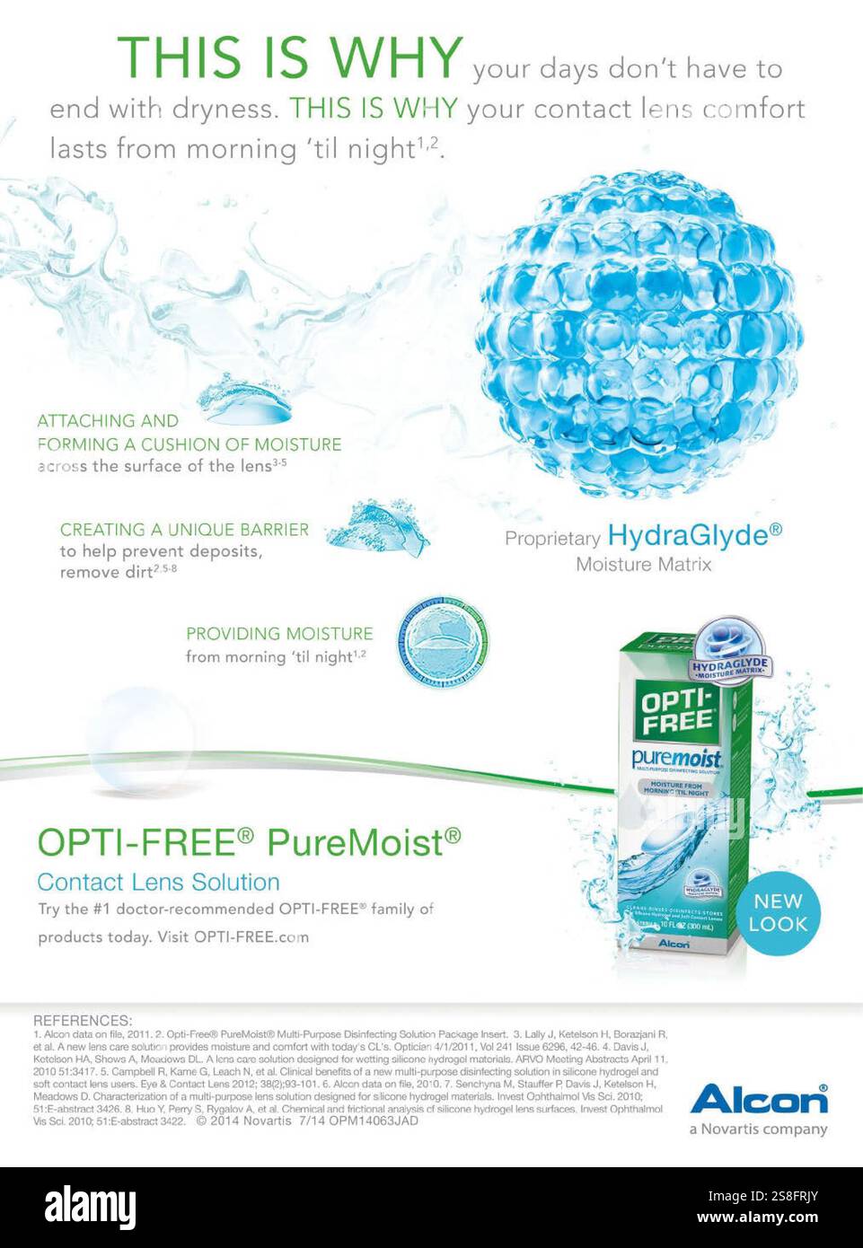 2014-2015 Novartis Alcon OPTI-FREE Puremoist Disinfecting Contact Lens ...