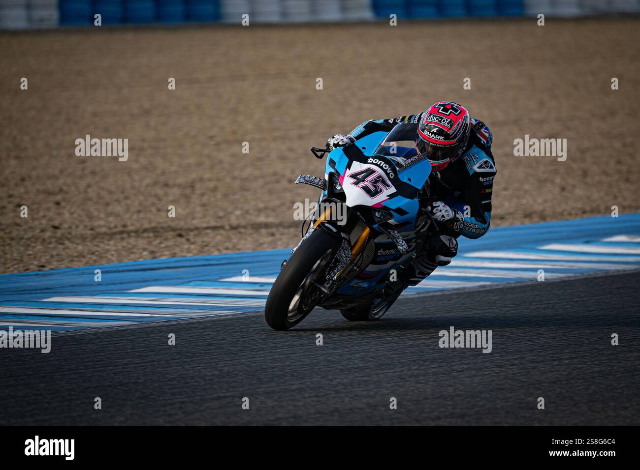 Jerez, Spain. 22nd Jan, 2025. 45, Scott Redding, GBR, Ducati Panigale V4R, MGM BONOVO Racing in action during the World Superbike Winter test, from January 22 to January 23, 2025, on the Circuit de Jerez de la Frontera, in Jerez de la Frontera, Spain&#xA; Credit: Independent Photo Agency/Alamy Live News Stock Photo