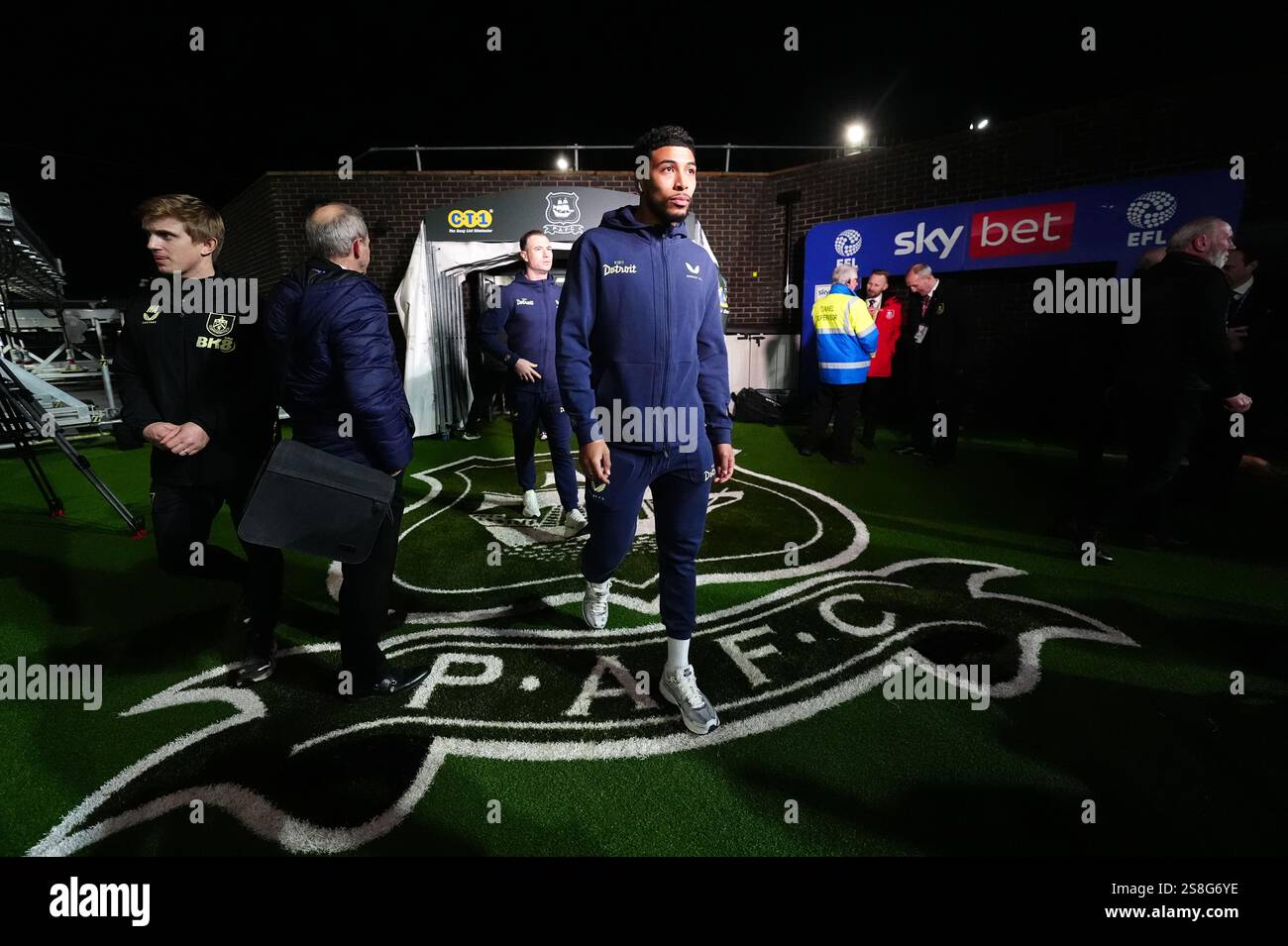 Burnley players arrive ahead of the Sky Bet Championship match at Home