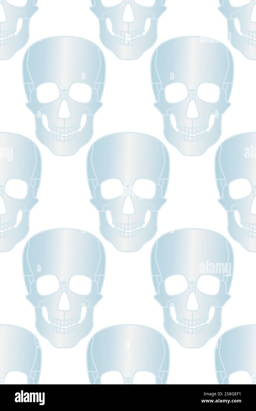 Seamless pattern of abstract human skulls Stock Vector