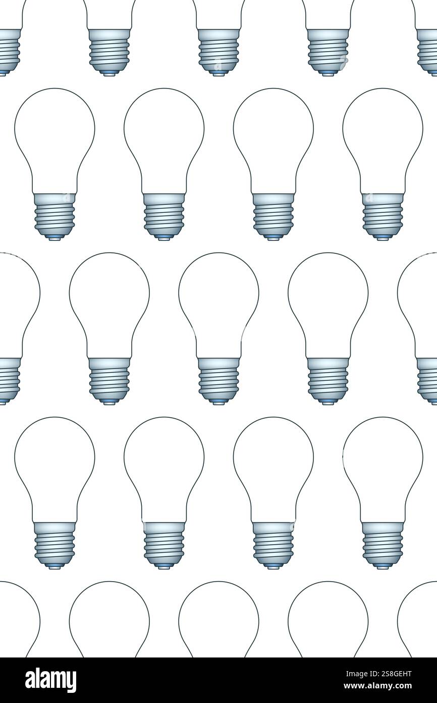 Seamless pattern of the abstract light bulb Stock Vector