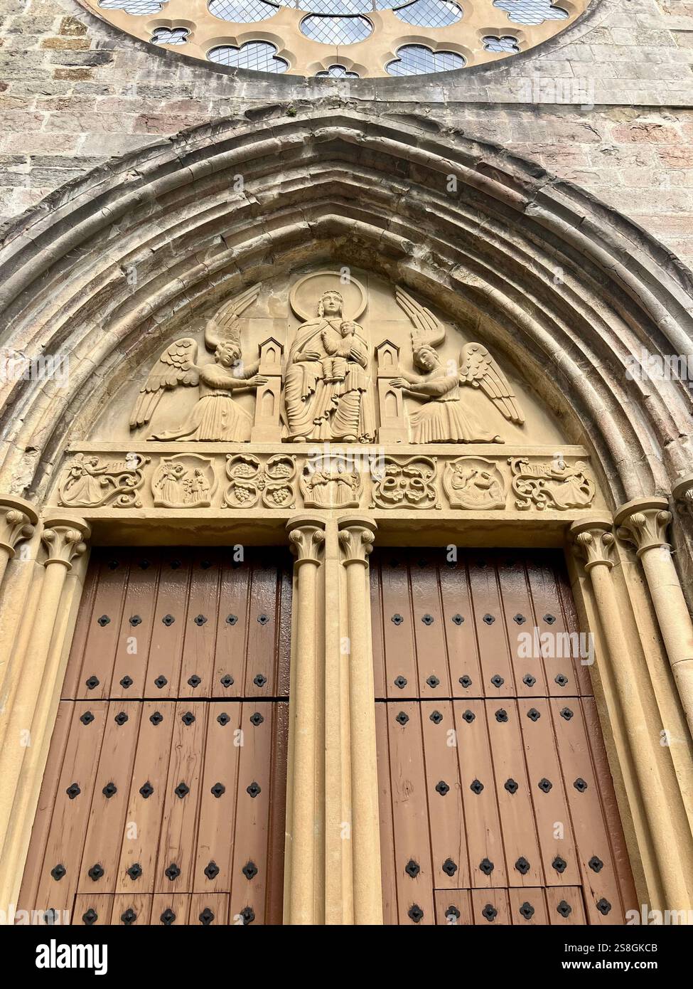 The Royal Collegiate Church of Saint Mary, Roncesvalles, Spain - Smartphone Captured Stock Image
