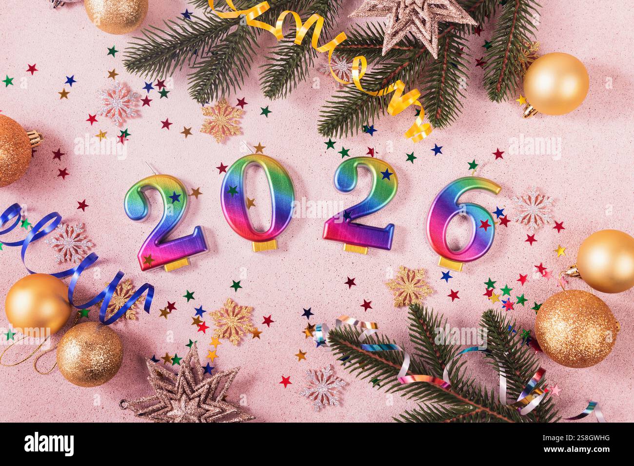 New 2026 year metallic hi-res stock photography and images - Alamy