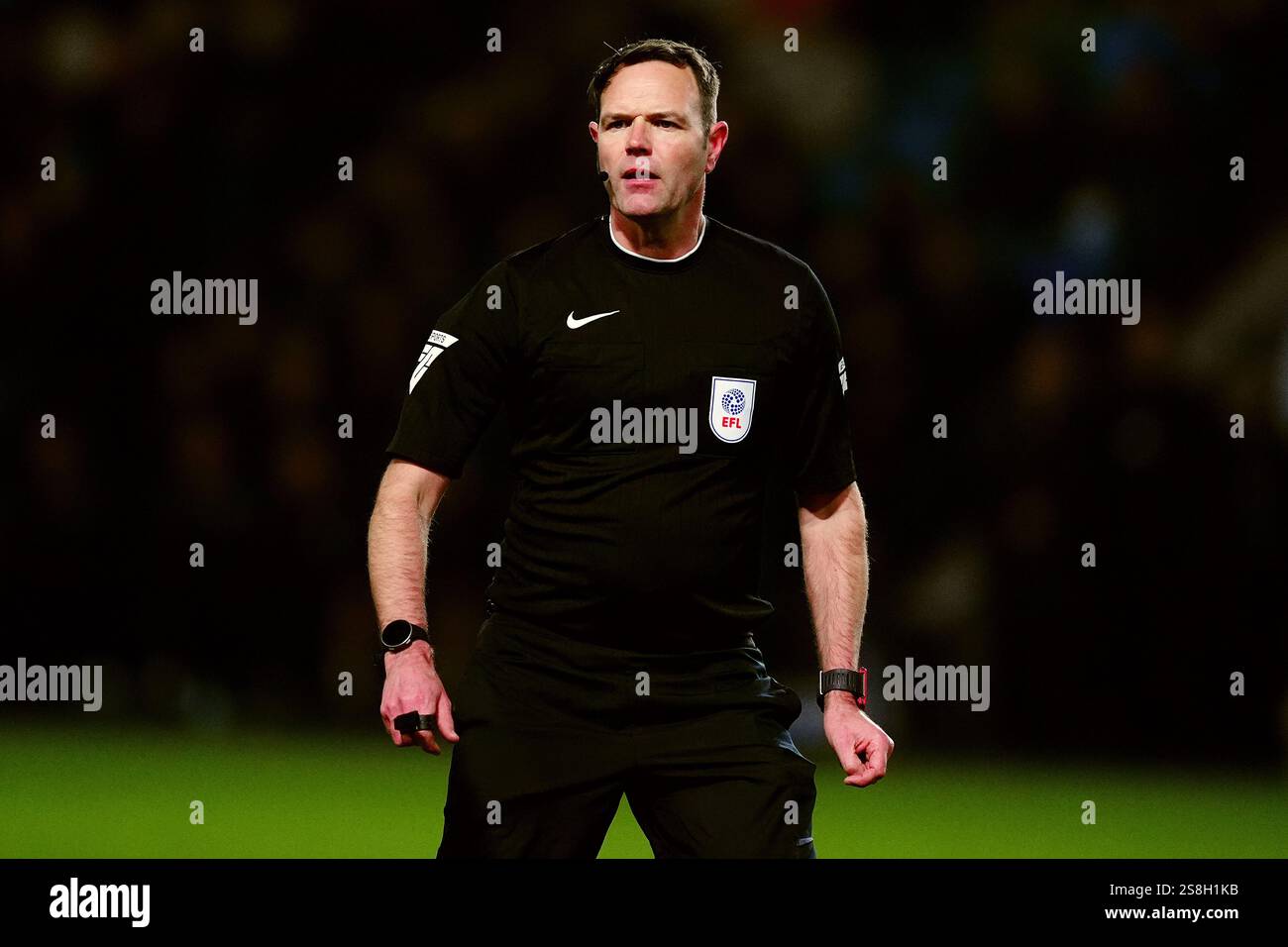 Referee James Linington during the Sky Bet Championship match at