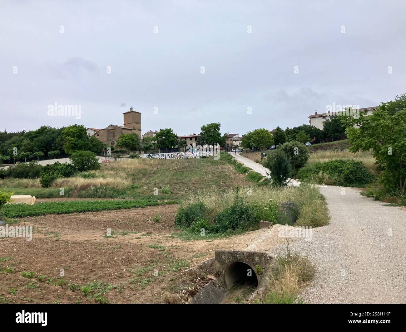 The Camino Francés as it Passes through Irache, Navarre, Spain - Smartphone Captured Stock Image