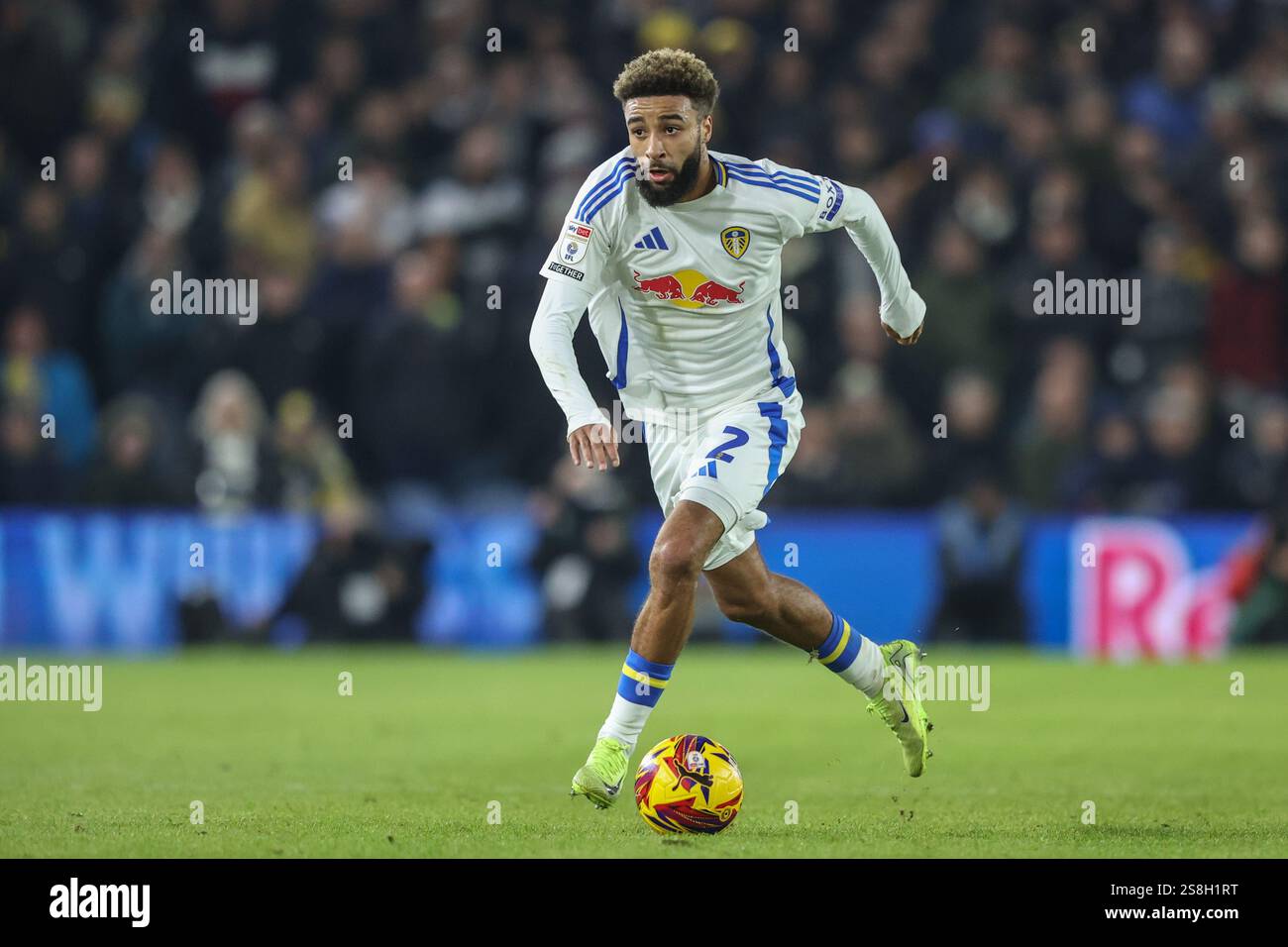 Jayden Bogle of Leeds United breaks with the ball during the Sky Bet