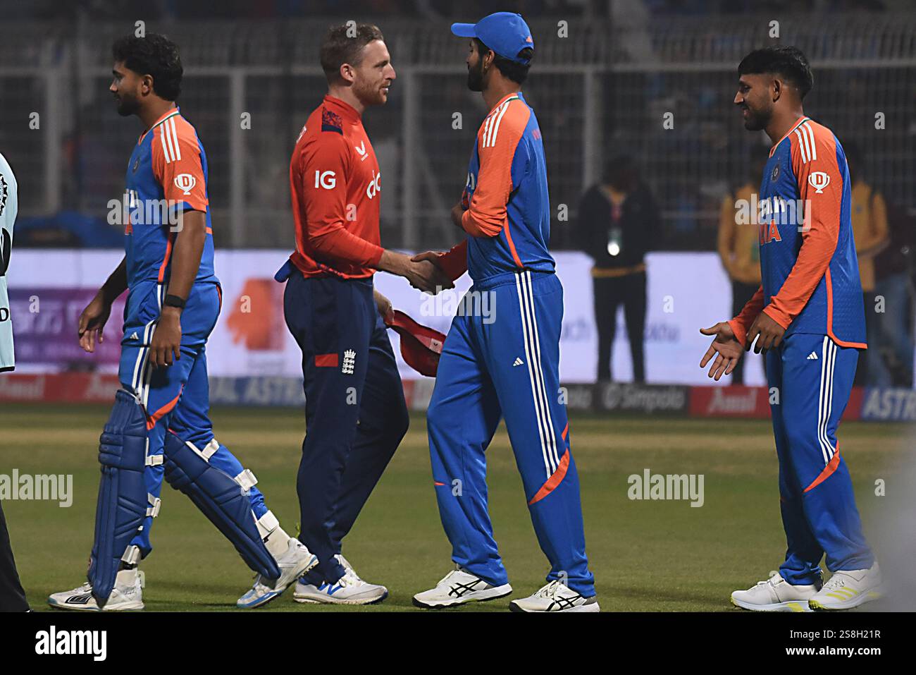Jos Buttler of England reacts after the T20 International match between