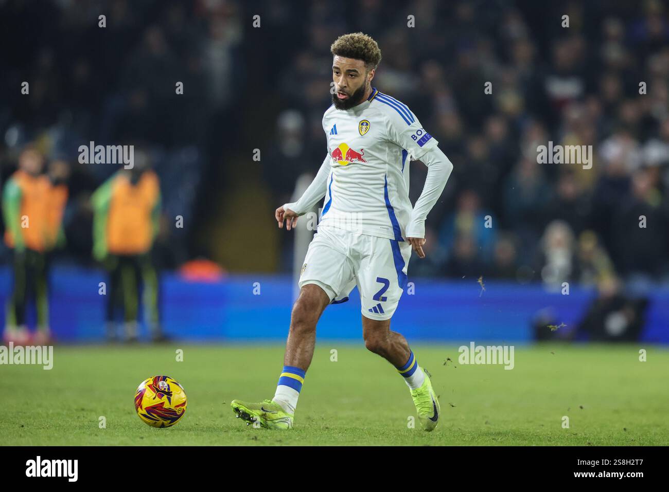 Jayden Bogle of Leeds United passes the ball during the Sky Bet