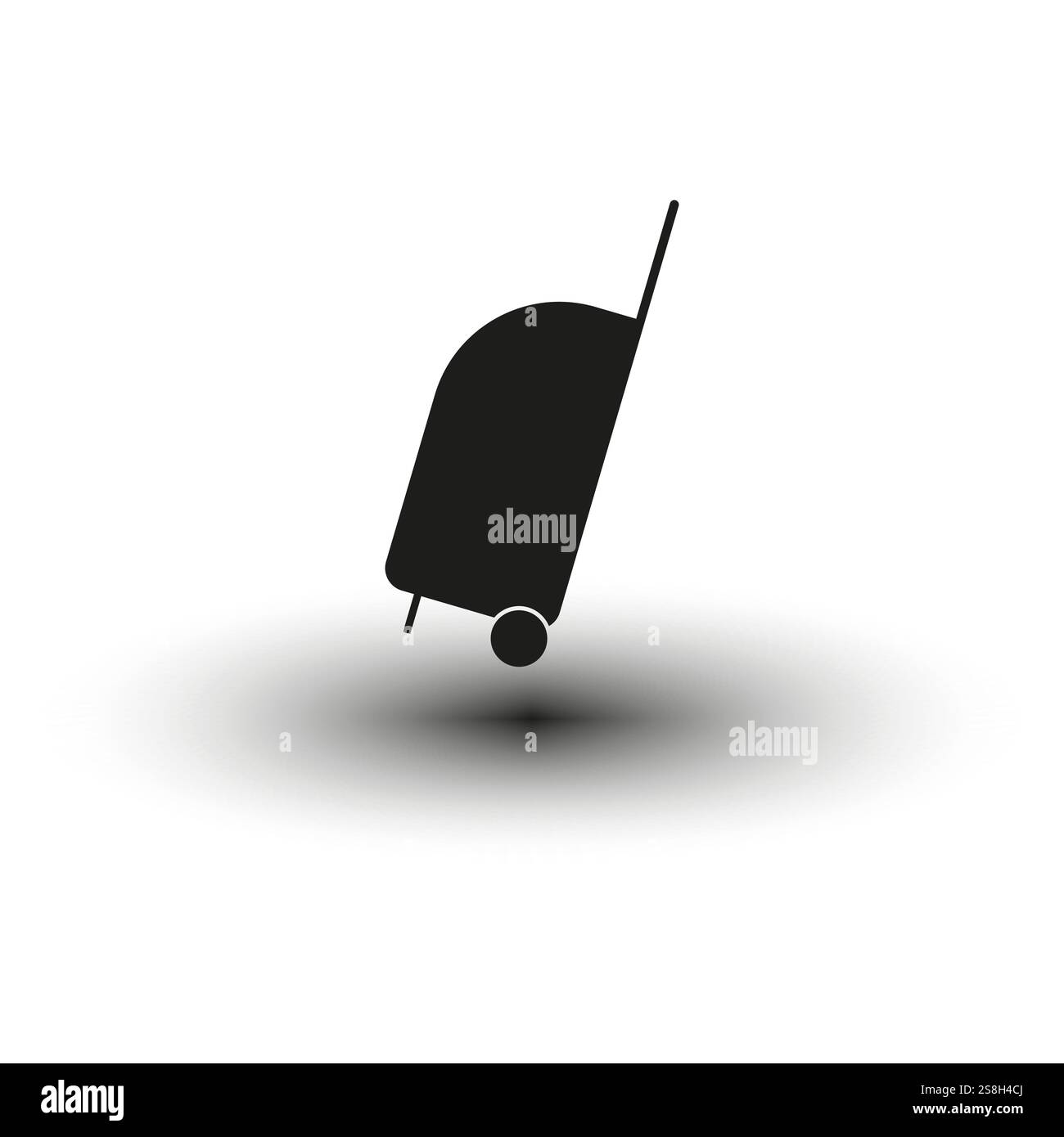 Minimalist trolley icon. Black silhouette vector. Bold shadow effect ...