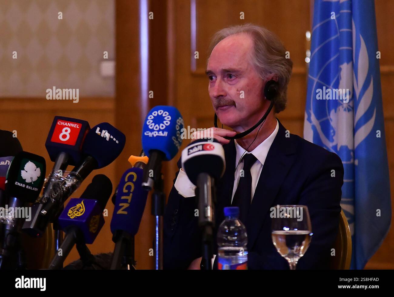 Damascus Syria 22nd Jan 2025 Geir Pedersen The United Nations 