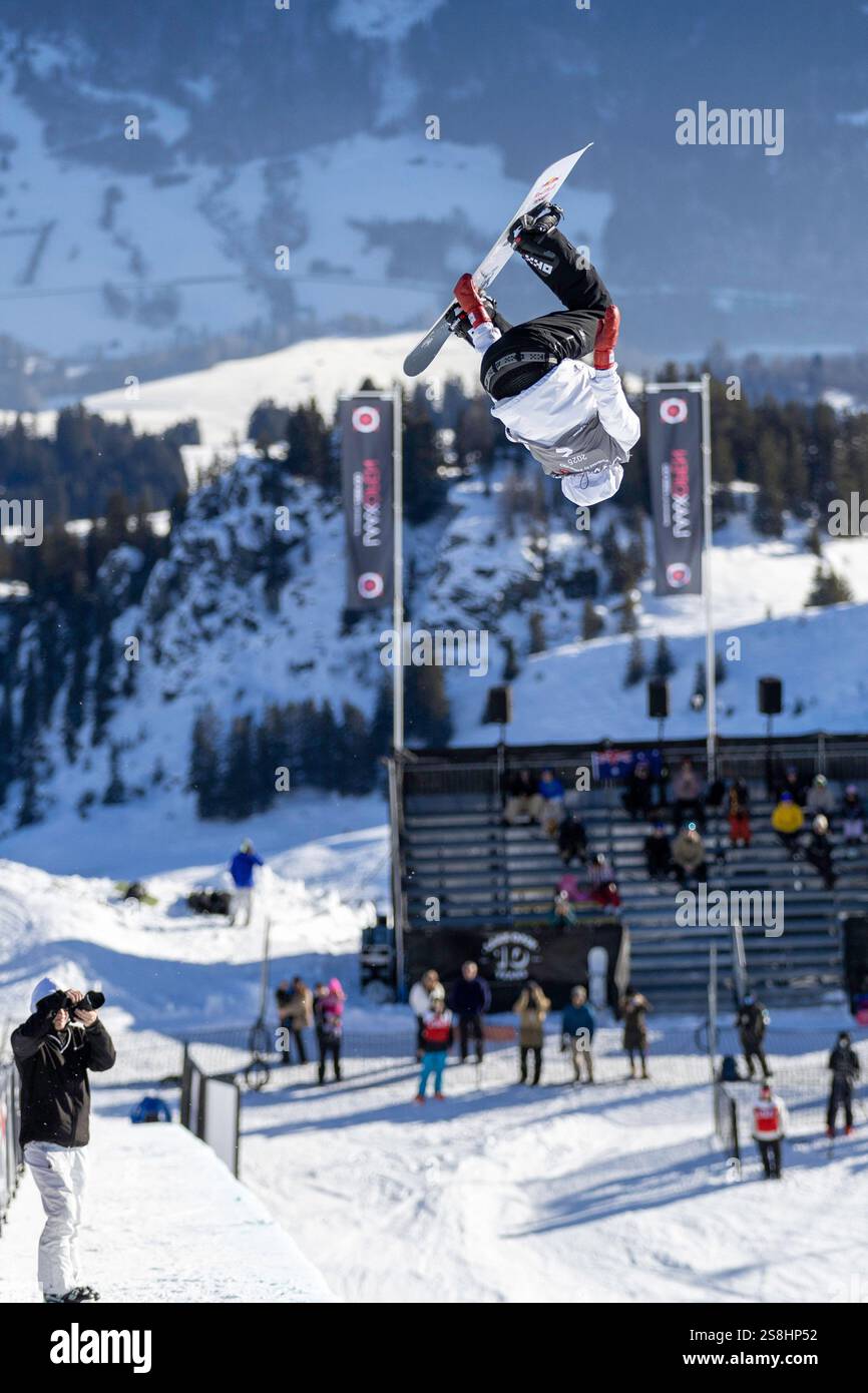 17/01/2025, Laax, Crap Sogn Gion, LAAX Open, Men's Snowboard Halfpipe Semi Final, JAMES Scotty