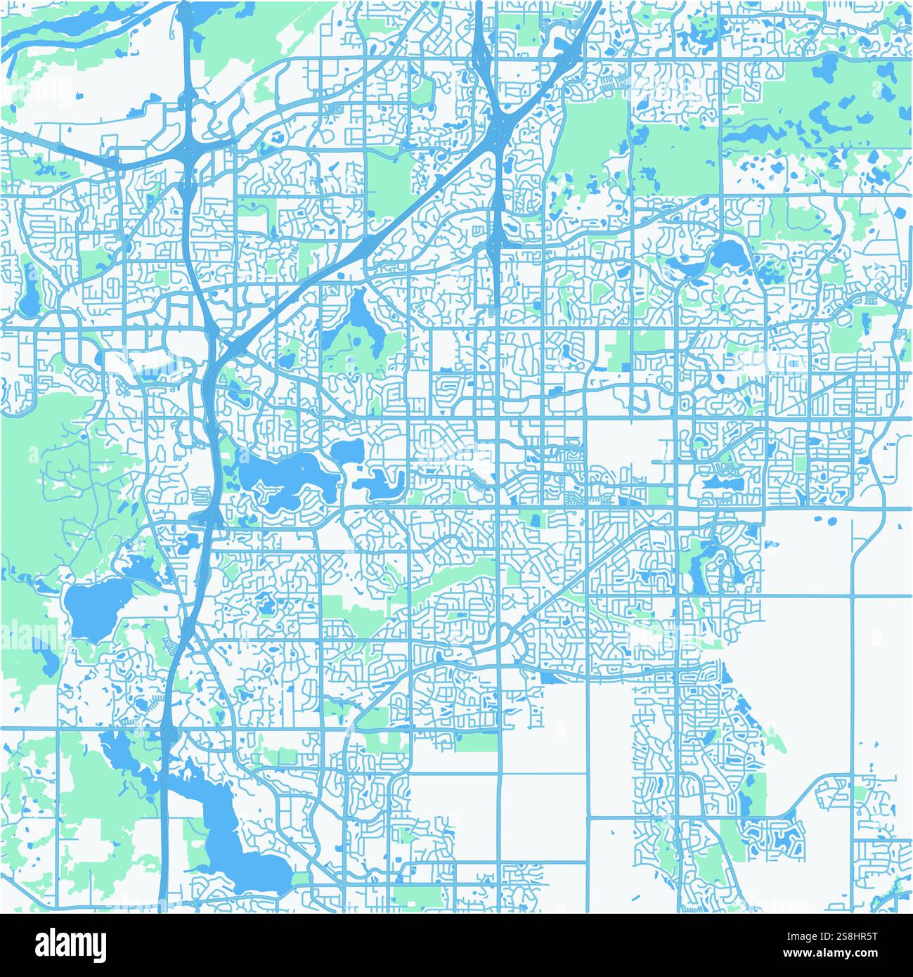 Map of Apple Valley in Minnesota in a professional blue style. Contains ...