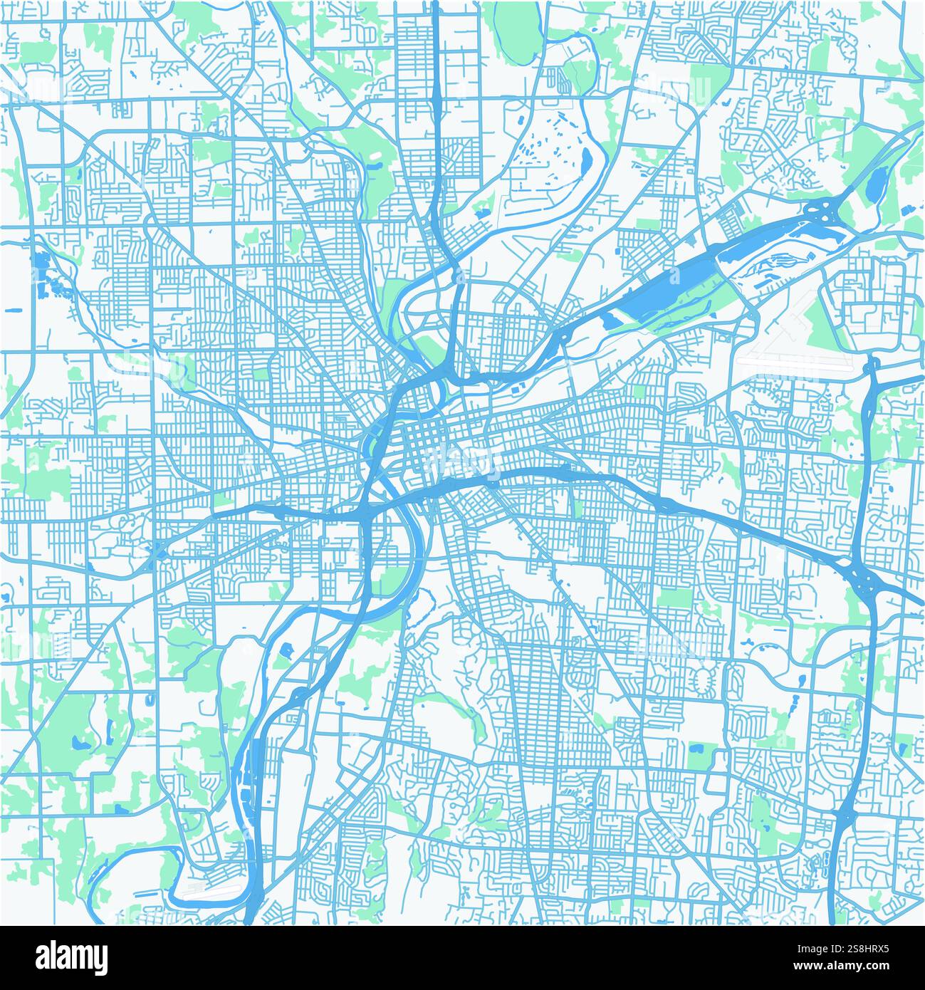 Detailed Map Of Dayton Ohio Dayton OH Street Map Poster Wall Print