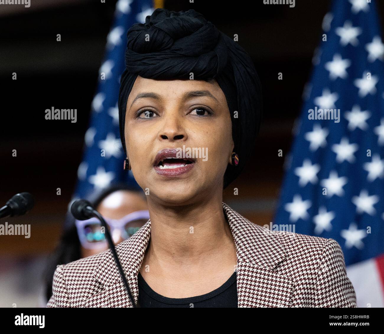 U.S. Representative Ilhan Omar (D-MN) speaking at a Congressional 