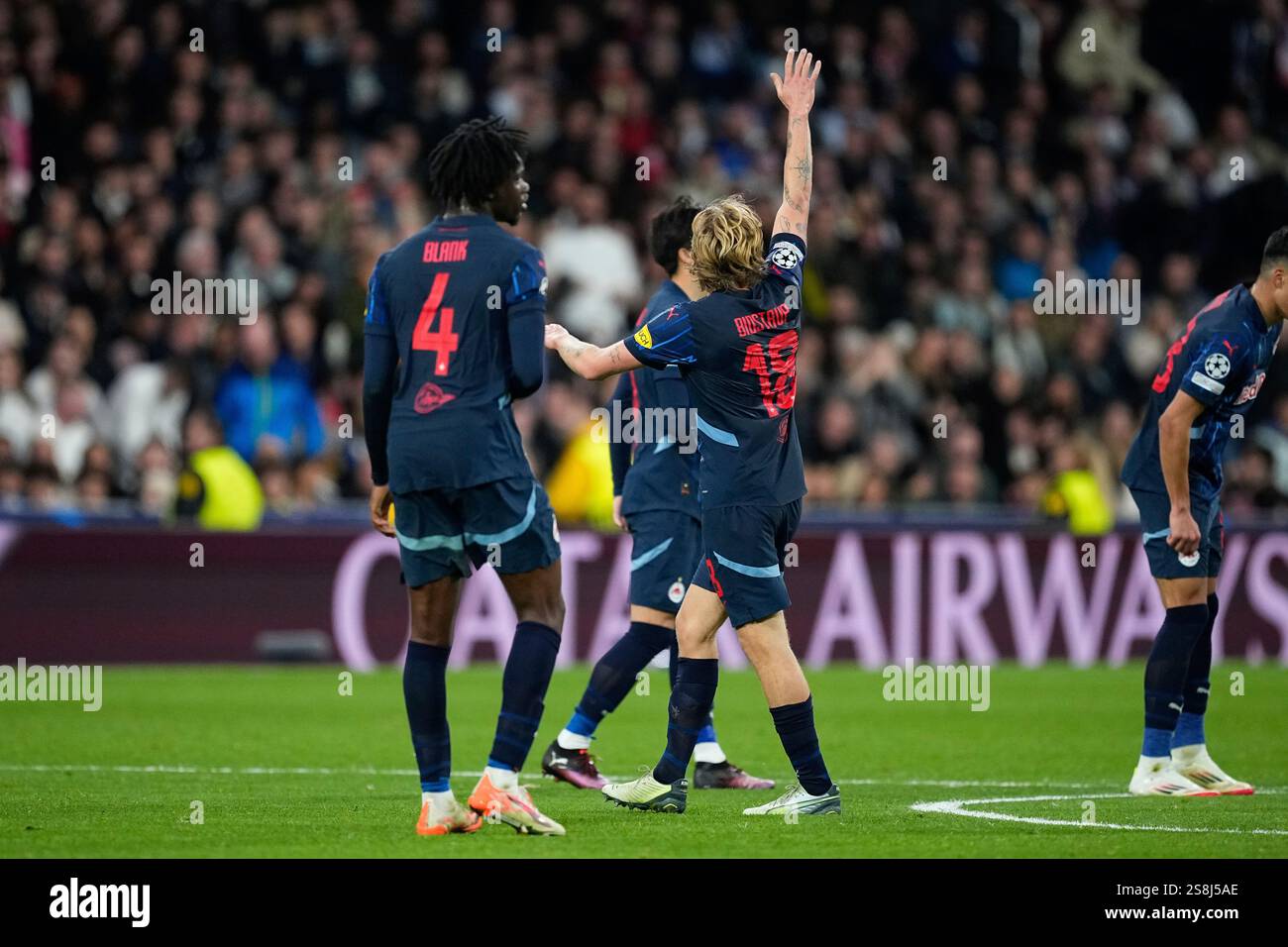 Mads Bidstrup of RB Salzburg celebrates a goal during the UEFA ...