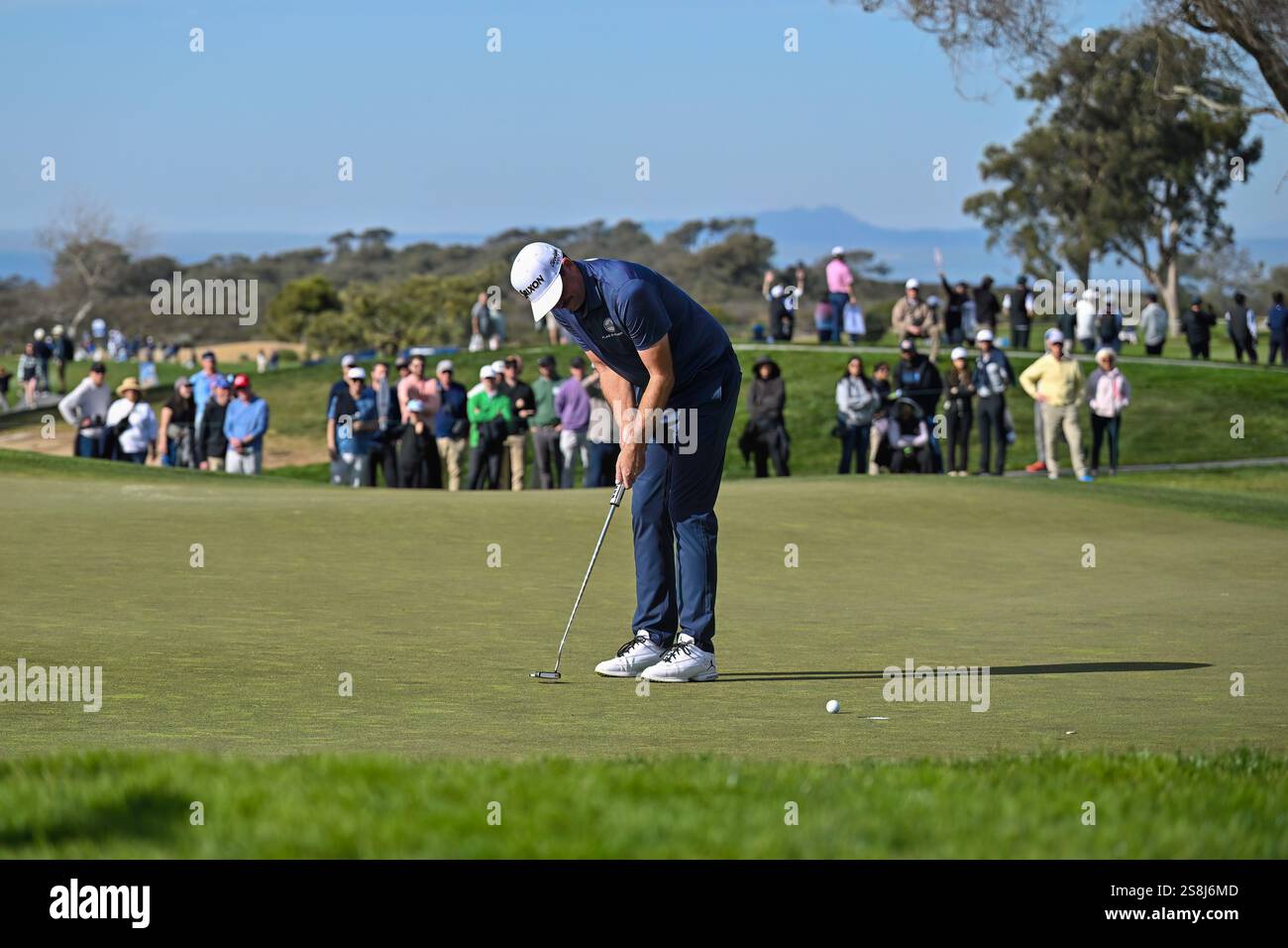 January 22, 2025 Keegan Bradley on the 9th hole during the first round