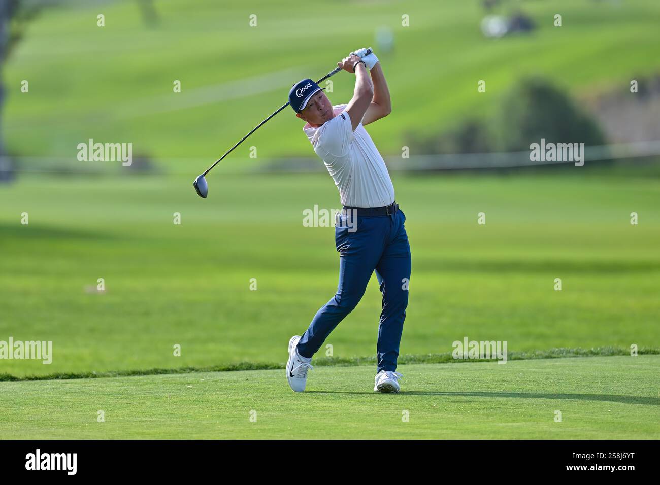 January 22, 2025 John Pak on the 5th fairway during the first round of