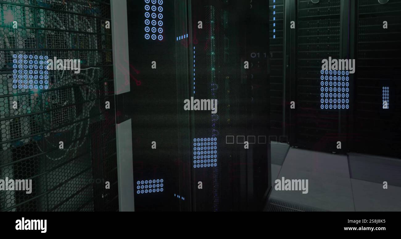 Server Room Padding Image of shapes over server room Stock Photo - Alamy