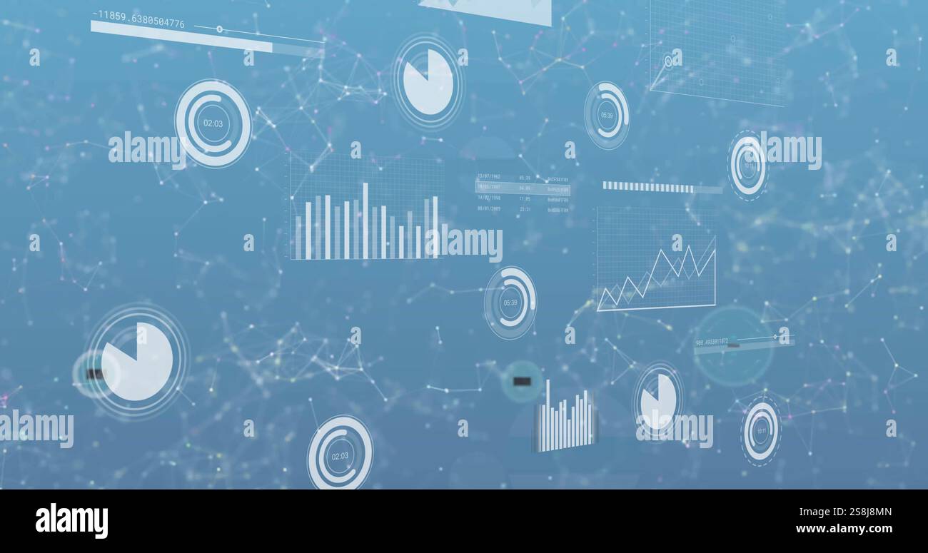 Image of 6g texts and diagrams over shapes and data processing Stock ...