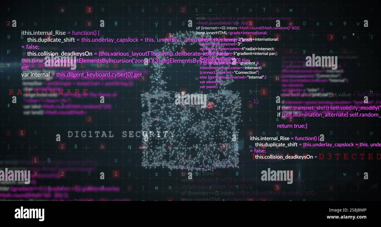 Image of data processing and cloud, padlock and shield on black ...