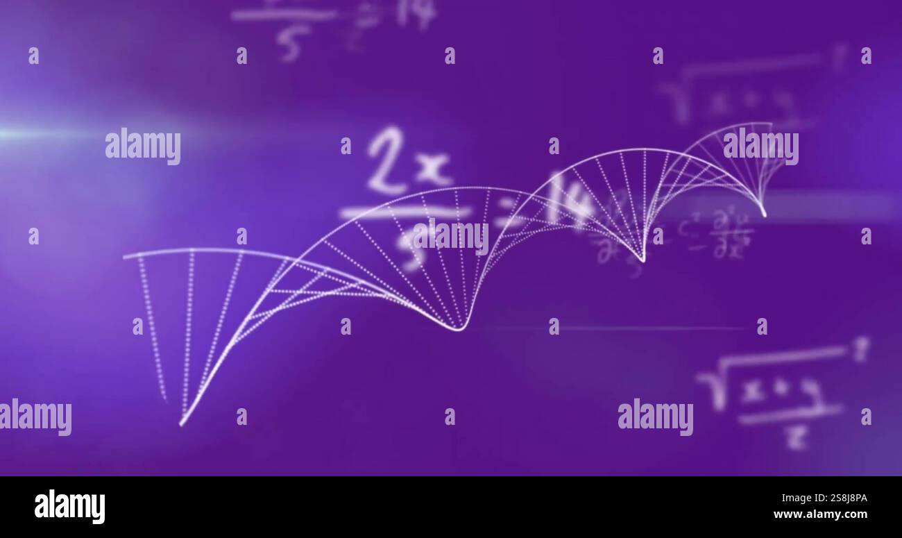 Image of dna strand over mathematical equations Stock Photo - Alamy