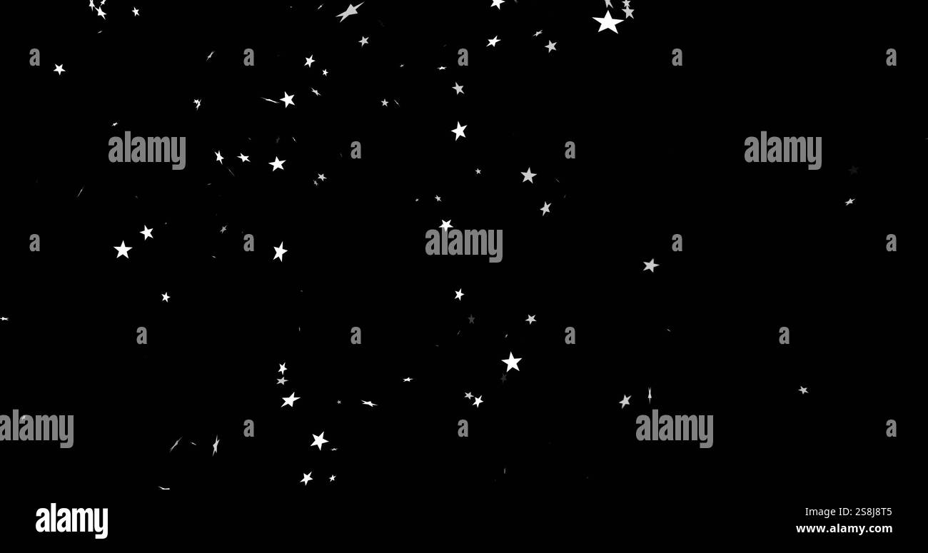 Image of floating stars on black background Stock Photo - Alamy