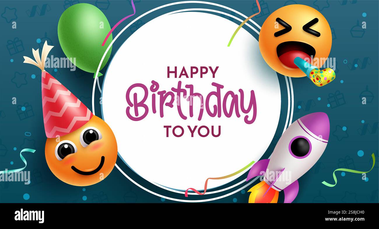 Birthday text vector template design. Happy birthday greeting ...