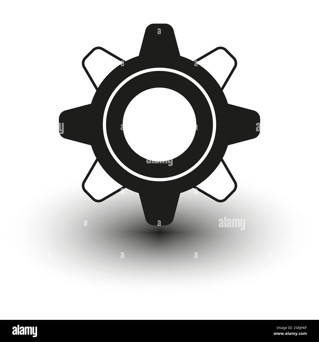 Gear wheel symbol. Mechanical cog shape. Minimal vector illustration ...