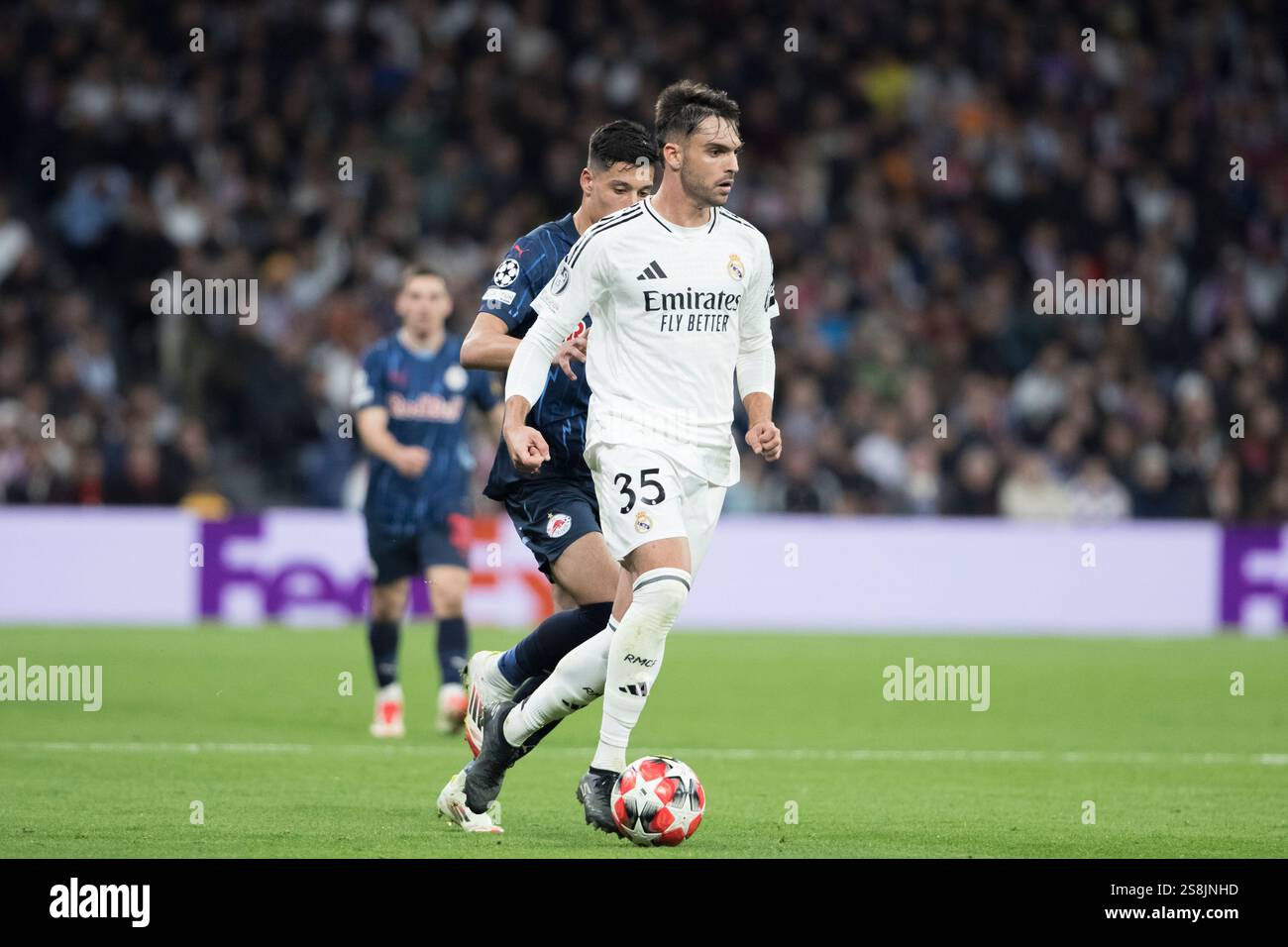 MADRID, SPAIN - January 22: Raul Asencio of Real Madrid during the UEFA ...