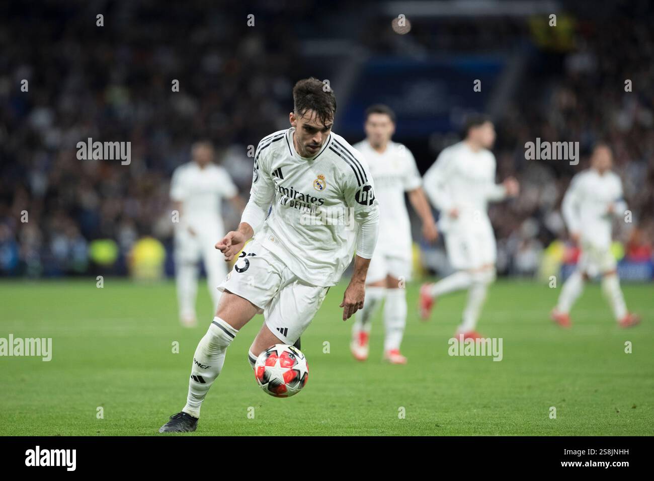 MADRID, SPAIN - January 22: Raul Asencio of Real Madrid during the UEFA ...