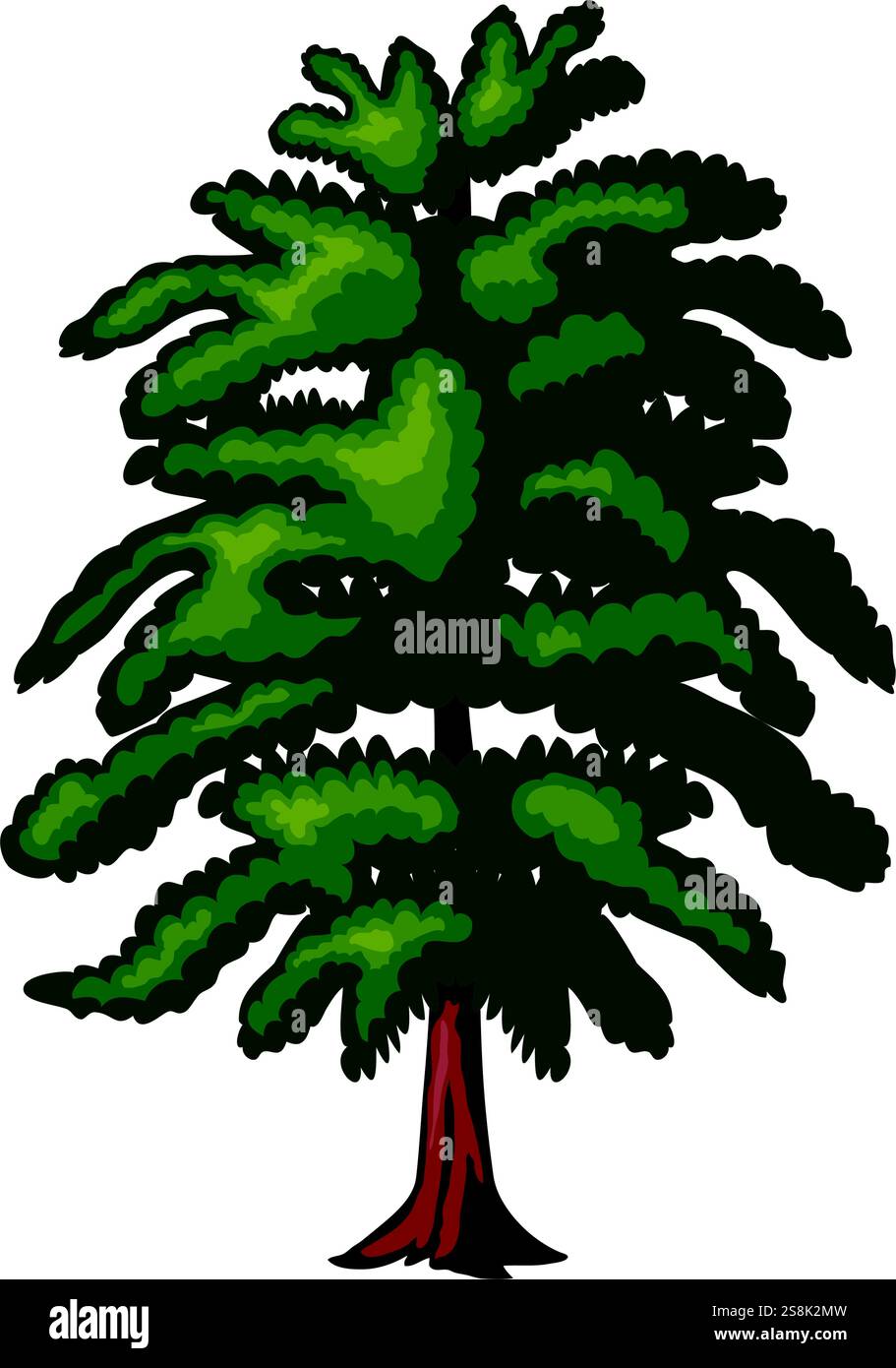 pine tree on white background Stock Vector Image & Art - Alamy